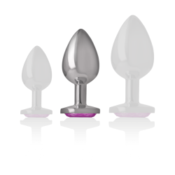 plug anal en métal aluminium coeur rose taille m