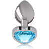 plug anal métal aluminium coeur bleu taille m