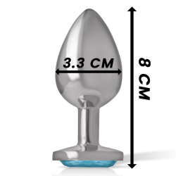 plug anal métal aluminium coeur bleu taille m