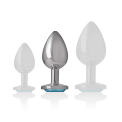 plug anal métal aluminium coeur bleu taille m