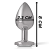 plug anal métal aluminium coeur blanc taille m