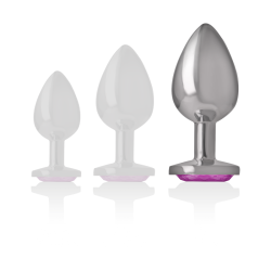 plug anal en métal aluminium coeur rose taille l