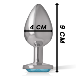 plug anal métal aluminium coeur bleu taille l