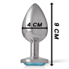 plug anal métal aluminium coeur bleu taille l