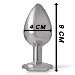 plug anal métal aluminium coeur blanc taille l