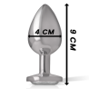 plug anal métal aluminium coeur blanc taille l
