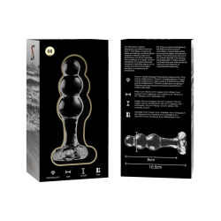 modèle 1 bouchon en verre borosilicate transparent 10.5 cm -o- 3 cm