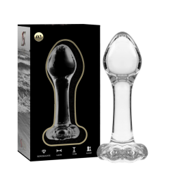 plug anal modèle 2 verre borosilicate clair 11 cm -o- 3.5 cm