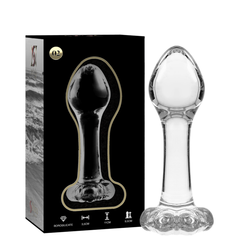 plug anal modèle 2 verre borosilicate clair 11 cm -o- 3.5 cm
