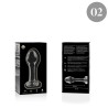 plug anal modèle 2 verre borosilicate clair 11 cm -o- 3.5 cm