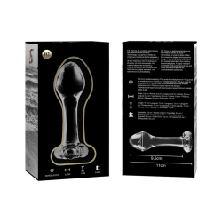 plug anal modèle 2 verre borosilicate clair 11 cm -o- 3.5 cm