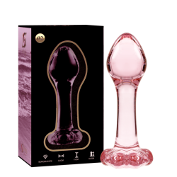 plug anal modèle 2 verre borosilicate rose 11 cm -o- 3.5 cm
