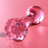 plug anal modèle 2 verre borosilicate rose 11 cm -o- 3.5 cm