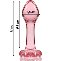 plug anal modèle 2 verre borosilicate rose 11 cm -o- 3.5 cm