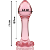 plug anal modèle 2 verre borosilicate rose 11 cm -o- 3.5 cm
