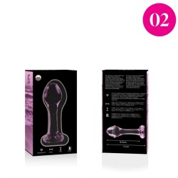 plug anal modèle 2 verre borosilicate rose 11 cm -o- 3.5 cm