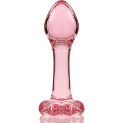 plug anal modèle 2 verre borosilicate rose 11 cm -o- 3.5 cm