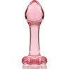 plug anal modèle 2 verre borosilicate rose 11 cm -o- 3.5 cm