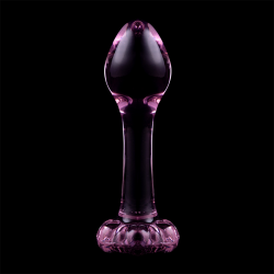 plug anal modèle 2 verre borosilicate rose 11 cm -o- 3.5 cm