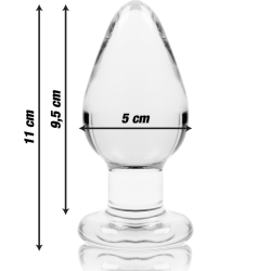 plug anal modèle 3 verre borosilicate transparent 11 cm -o- 5 cm