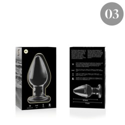 plug anal modèle 3 verre borosilicate transparent 11 cm -o- 5 cm
