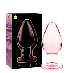 plug anal modèle 3 verre borosilicate rose 11 cm -o- 5 cm