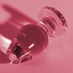plug anal modèle 3 verre borosilicate rose 11 cm -o- 5 cm