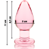 plug anal modèle 3 verre borosilicate rose 11 cm -o- 5 cm