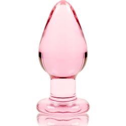 plug anal modèle 3 verre borosilicate rose 11 cm -o- 5 cm