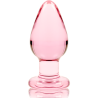 plug anal modèle 3 verre borosilicate rose 11 cm -o- 5 cm