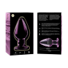 plug anal modèle 3 verre borosilicate rose 11 cm -o- 5 cm