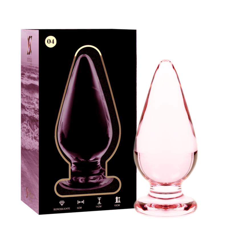 plug anal modèle 4 verre borosilicate rose 11 cm -o- 5 cm