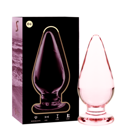plug anal modèle 4 verre borosilicate rose 11 cm -o- 5 cm