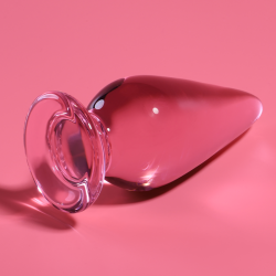 plug anal modèle 4 verre borosilicate rose 11 cm -o- 5 cm