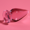 plug anal modèle 4 verre borosilicate rose 11 cm -o- 5 cm