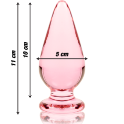 plug anal modèle 4 verre borosilicate rose 11 cm -o- 5 cm