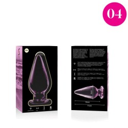 plug anal modèle 4 verre borosilicate rose 11 cm -o- 5 cm