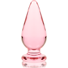 plug anal modèle 4 verre borosilicate rose 11 cm -o- 5 cm