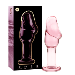 plug anal modèle 6 verre borosilicate rose 12.5 cm -o- 4 cm