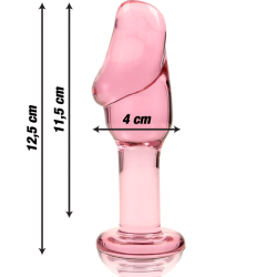 plug anal modèle 6 verre borosilicate rose 12.5 cm -o- 4 cm