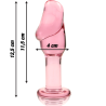 plug anal modèle 6 verre borosilicate rose 12.5 cm -o- 4 cm