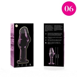 plug anal modèle 6 verre borosilicate rose 12.5 cm -o- 4 cm