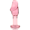 plug anal modèle 6 verre borosilicate rose 12.5 cm -o- 4 cm