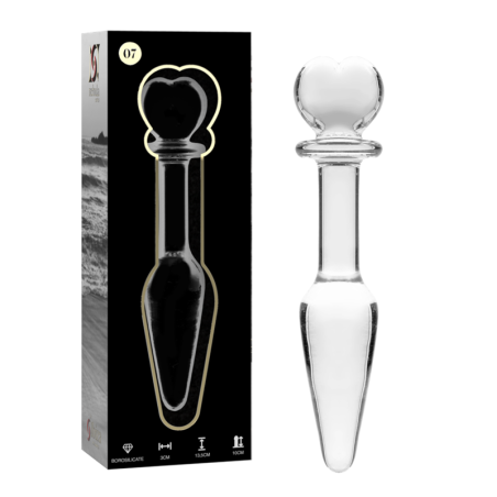 plug anal modèle 7 verre borosilicate clair 13.5 cm -o- 3 cm