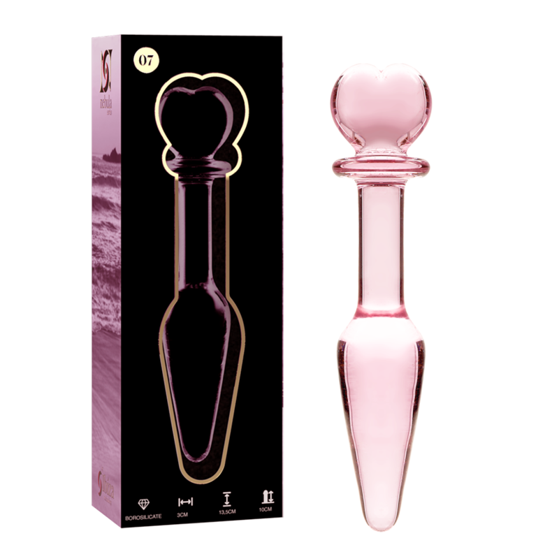 plug anal modèle 7 verre borosilicate rose 13.5 cm -o- 3 cm