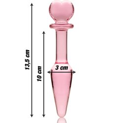 plug anal modèle 7 verre borosilicate rose 13.5 cm -o- 3 cm