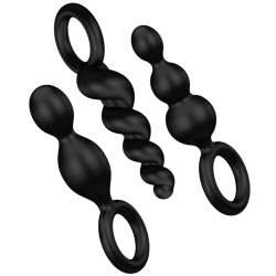 jeu de bouchons anal 3 pcs noir