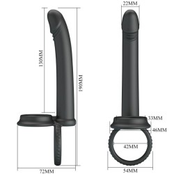 dillion double pénétration double anneau pénal noir