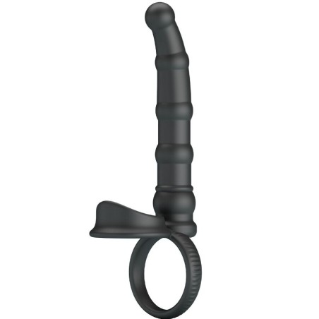 anneau pénis vibrant tatum avec plug 10 vibrations noir