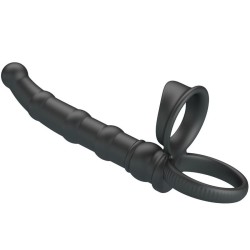 anneau pénis vibrant tatum avec plug 10 vibrations noir